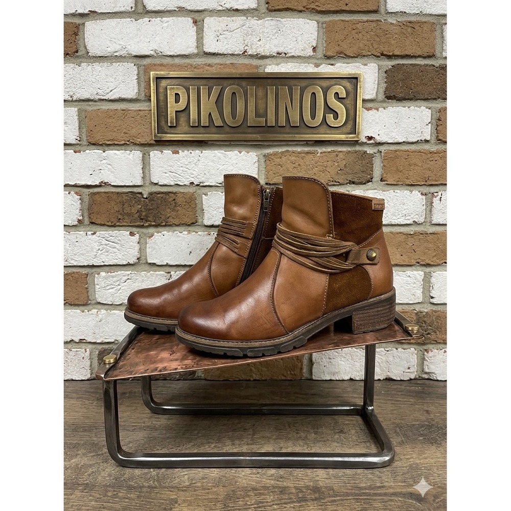 Pikolinos Zaragoza Leather 🤎Suede Booties Multi Strap Boho Western Spain 38